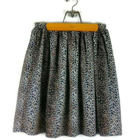 KERSH Leopard Print Lined Semi Sheer Skirt - Picture 2 of 2